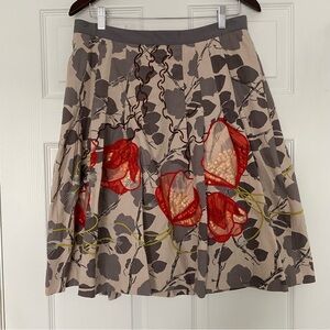 Anthropologie Floreat Glowing Leaf Skirt Size 12
